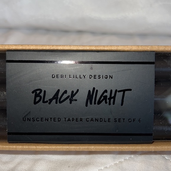 Debi Lilly Design Black Night Unscented Taper Candles 🕯 Set Of 6 New In Box - Picture 4 of 5